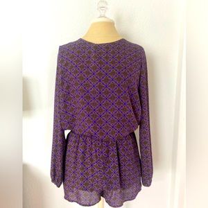 Lucca Couture/Urban Outfitters purple printed romper